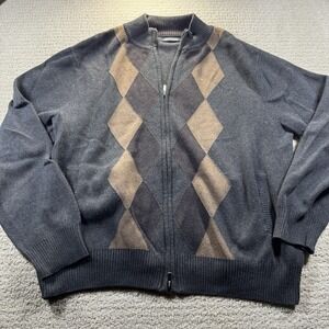 John Bartlett Consensus Men's Zip Up Sweater Charcoal Size Large